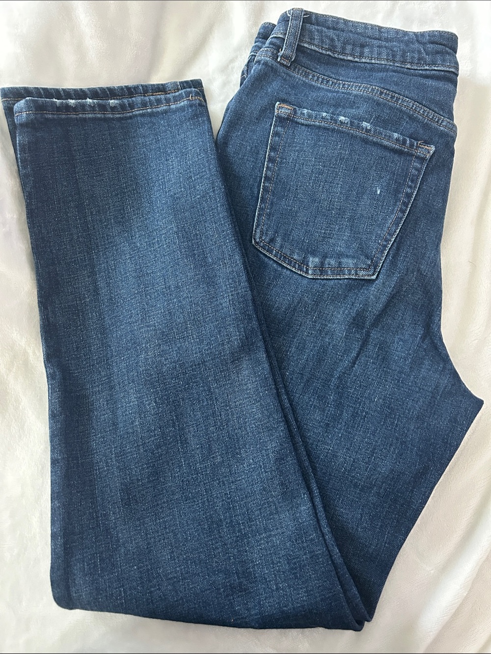 Old Navy Women's Straight-Leg Dark Indigo Blue Jeans